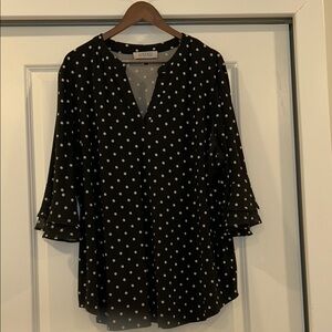 Kasper Black Polka Dot Women's Top